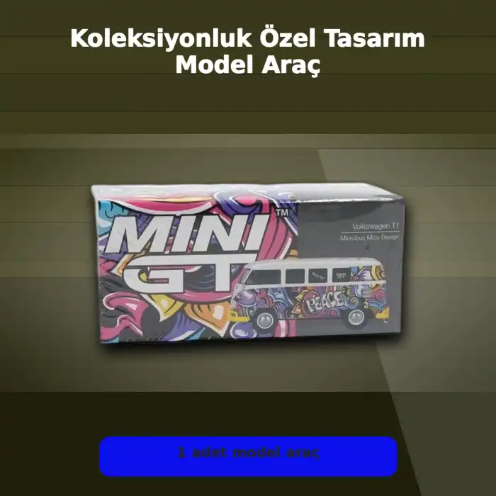 1/64 Ölçekli Volkswagen T1 Minibüs Diecast Model Araba - Koleksiyonluk Mizu Design