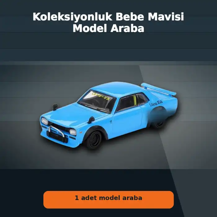1/64 Ölçekli Baby Blue Nissan LB Works HAKOSUKA Diecast Koleksiyon Model Araba