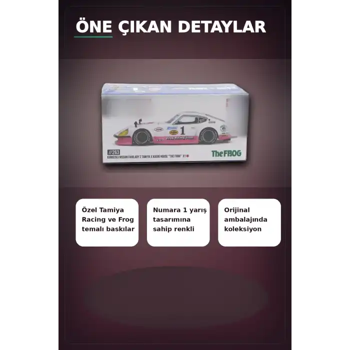 1/64 Ölçek MiniGT Kaido House Nissan Fairlady Z Tamiya İş Birliği The Frog V1 Koleksiyonluk Model Araba
