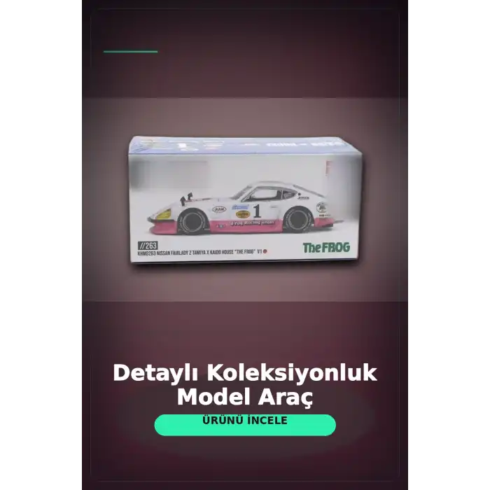 1/64 Ölçek MiniGT Kaido House Nissan Fairlady Z Tamiya İş Birliği The Frog V1 Koleksiyonluk Model Araba