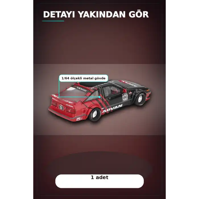 KaidoHouse 1/64 Ölçekli Toyota AE86 Sprinter Trueno Diecast Model Araba ADVAN Lastik BX-313325