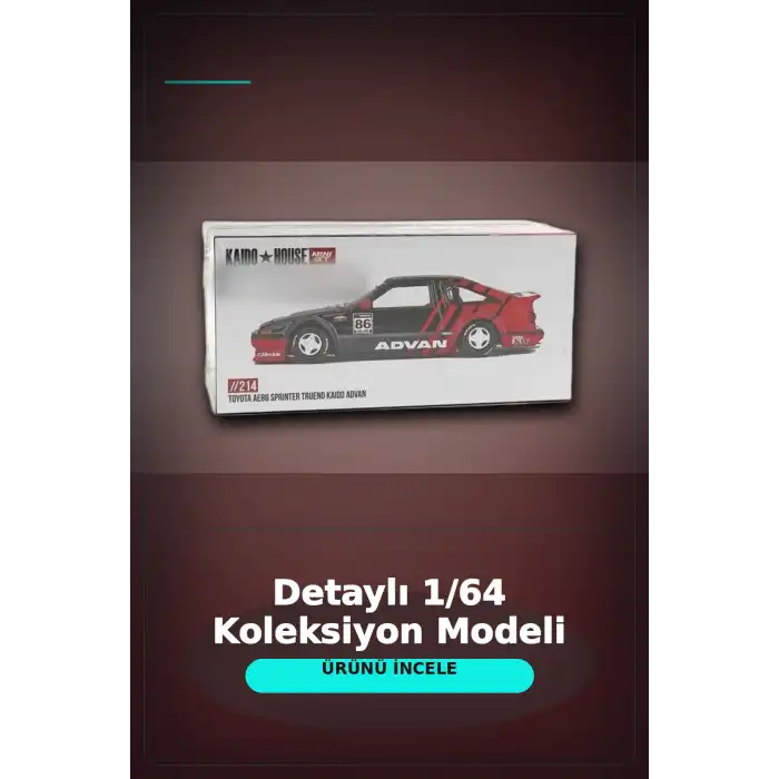 KaidoHouse 1/64 Ölçekli Toyota AE86 Sprinter Trueno Diecast Model Araba ADVAN Lastik BX-313325