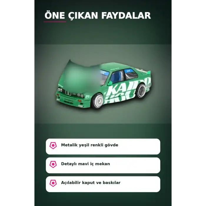 1/64 Diecast BMW M3 Kaido Works V2 Model Araba - KaidoHouse Koleksiyon Serisi, Tekli Paket BX-313326
