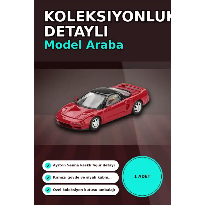 Senna Anma 1/64 Ölçek Honda NSX Prototip 1989 Diecast Model Araba, Koleksiyonluk BX-313328