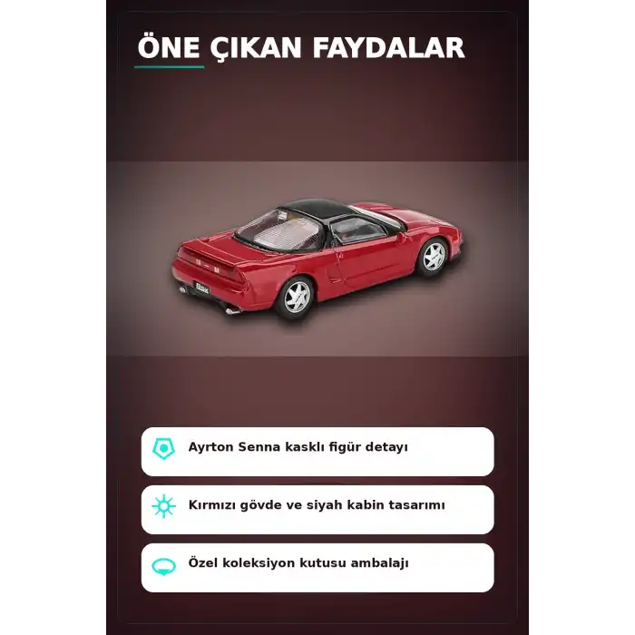 Senna Anma 1/64 Ölçek Honda NSX Prototip 1989 Diecast Model Araba, Koleksiyonluk BX-313328
