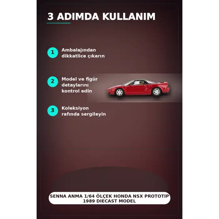 Senna Anma 1/64 Ölçek Honda NSX Prototip 1989 Diecast Model Araba, Koleksiyonluk BX-313328