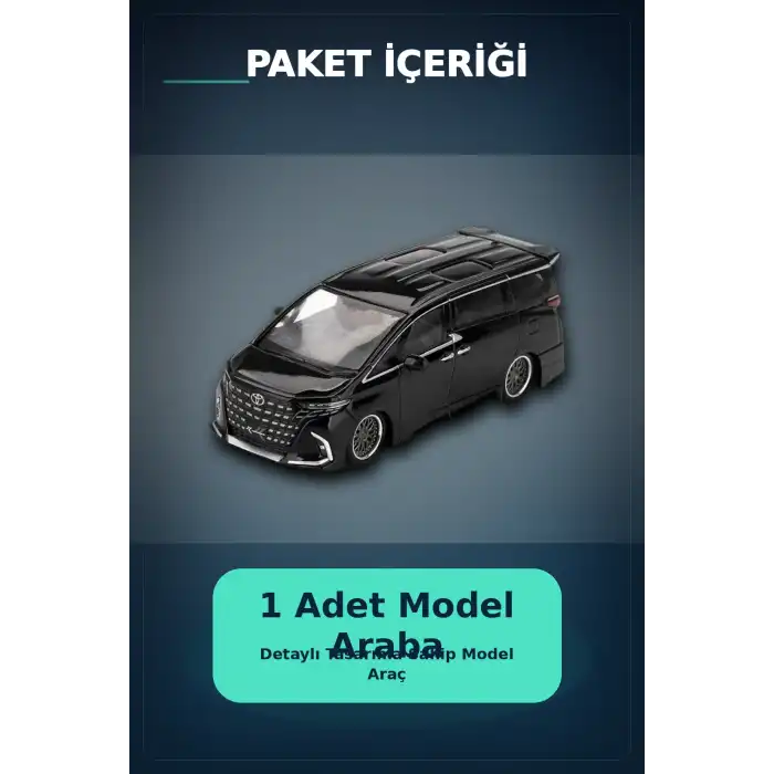 Siyah Kaplamali 1/64 Olcek Toyota Alphard 40 KUHL Model Araba - Koleksiyonluk Tekli Paket BX-313335