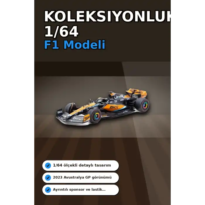 Oscar Piastri 1/64 McLaren MCL60 Diecast Model Araba - 2023 Avustralya GP, Koleksiyonluk BX-313342