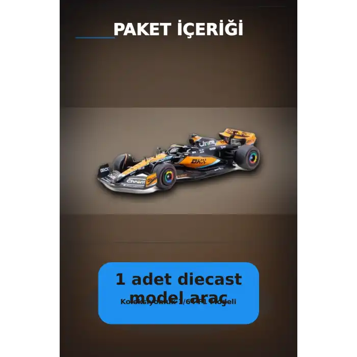 Oscar Piastri 1/64 McLaren MCL60 Diecast Model Araba - 2023 Avustralya GP, Koleksiyonluk BX-313342