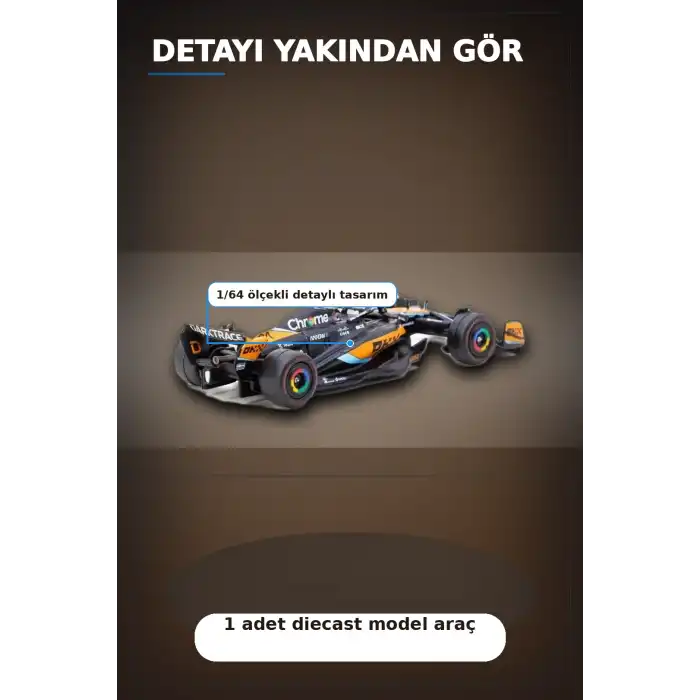 Oscar Piastri 1/64 McLaren MCL60 Diecast Model Araba - 2023 Avustralya GP, Koleksiyonluk BX-313342