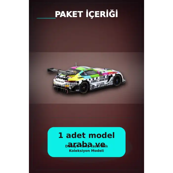 1/64 Diecast Mercedes-AMG GT3 Yarış Arabası - 2025 Bathurst 12h GruppeM Racing 3 Pilot BX-313343