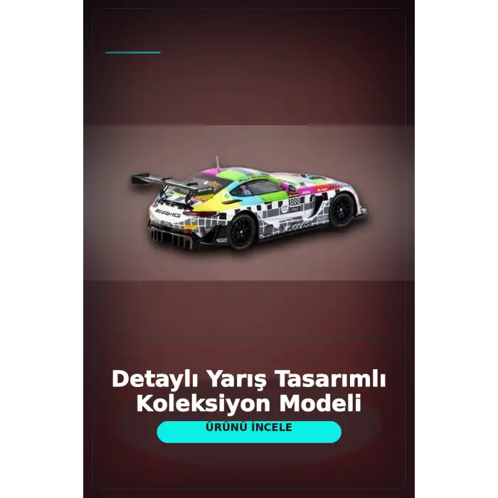 1/64 Diecast Mercedes-AMG GT3 Yarış Arabası - 2025 Bathurst 12h GruppeM Racing 3 Pilot BX-313343