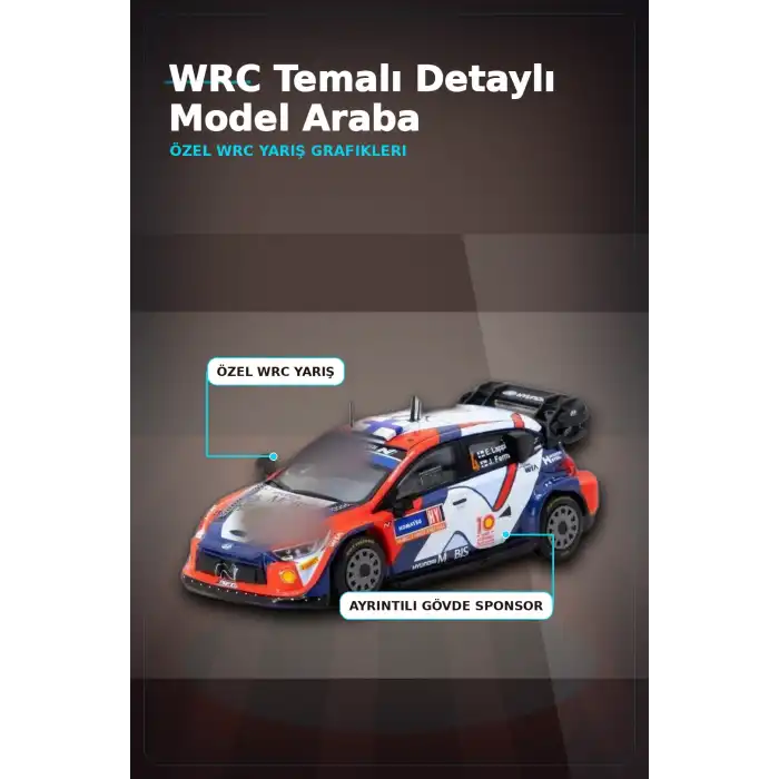 1/64 Hyundai I20 N Rally1 Hibrit 2024 Isvec Birincisi Model Araba, Koleksiyon Hediyesi BX-313347