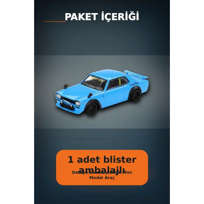 Sert Blisterde 1/64 Ölçekli Nissan LBWorks HAKOSUKA Baby Blue Diecast Model Araba BX-313348