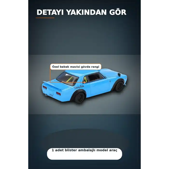Sert Blisterde 1/64 Ölçekli Nissan LBWorks HAKOSUKA Baby Blue Diecast Model Araba BX-313348