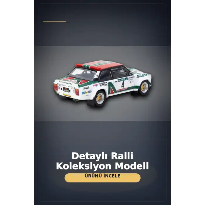 1978 Portekiz Rallisi Galibi 1/64 Fiat 131 Abarth Diecast Model Araba Koleksiyonluk BX-313350
