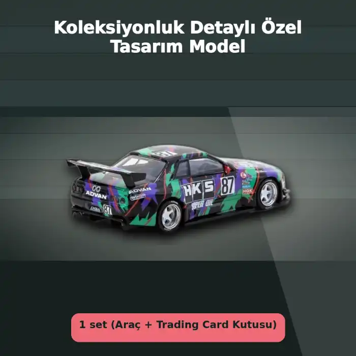 Jon Sibal Tasarımı 1/64 Ölçekli Nissan Skyline R32 Widebody HKS Setli Model Araba - Eco Lounge