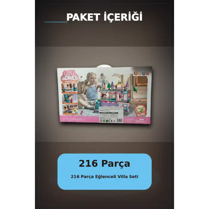 216 Parca Buyuk Yapi Tasi Seti Kiz Villasi Monte Edilebilir Egitici Oyuncak BX-313353