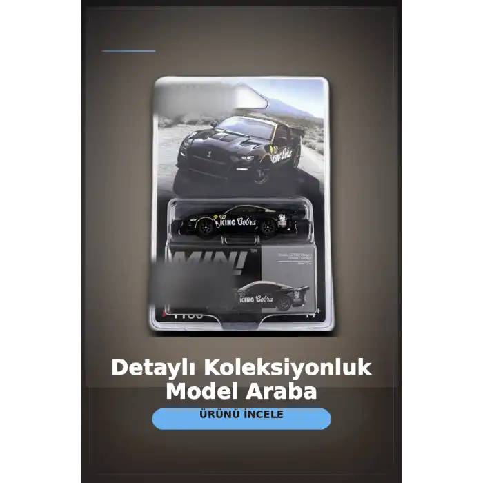 Siyah Altın Kaplamalı 1/64 Diecast Shelby GT500 Dragon Snake Konsept Model Araba BX-313355