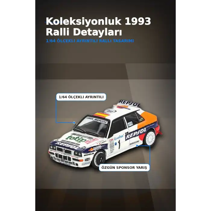 Monte Carlo Blisterli 1/64 Lancia Delta HF Integrale Model Araba - Tek Adet BX-313356