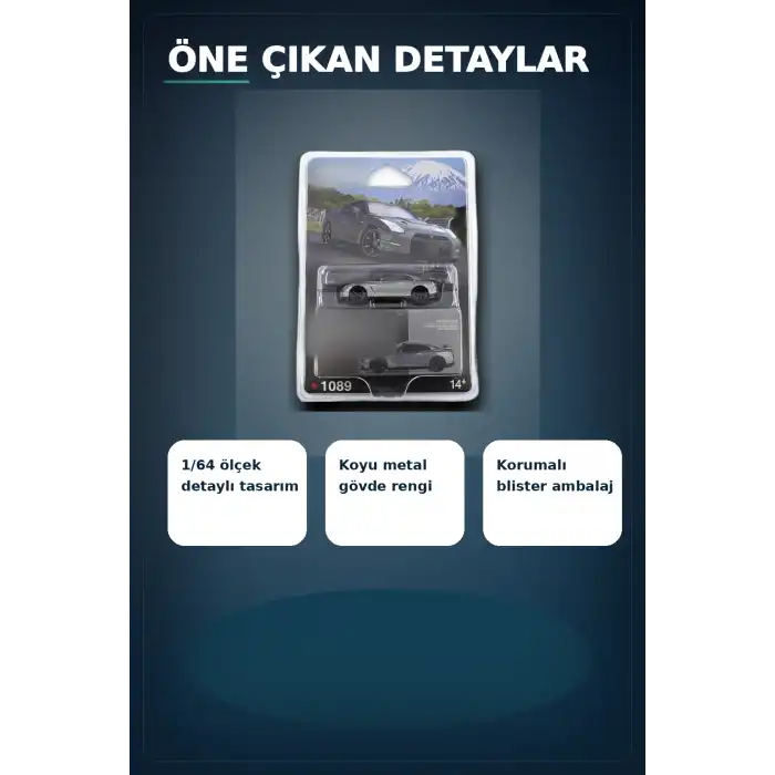 Diecast 1/64 Ölçek Nissan GTR Nismo R35 CRS Dark Metal Blister Paket Model Araba BX-313359