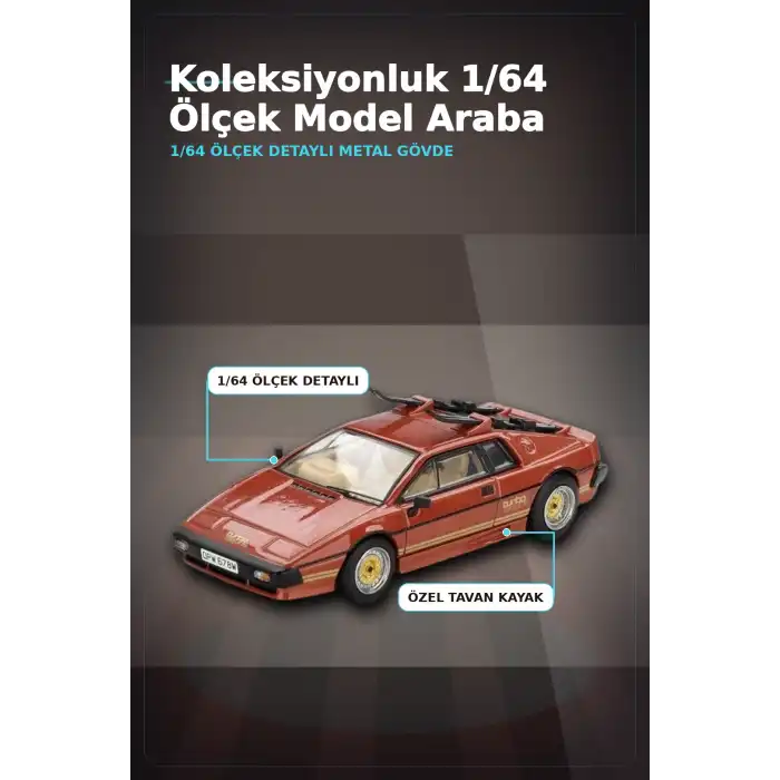 Blister Paketli 1/64 Ölçek Lotus Esprit Turbo Diecast Model Araba - For Your Eyes Only BX-313362