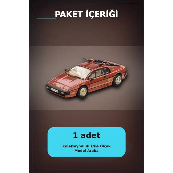 Blister Paketli 1/64 Ölçek Lotus Esprit Turbo Diecast Model Araba - For Your Eyes Only BX-313362