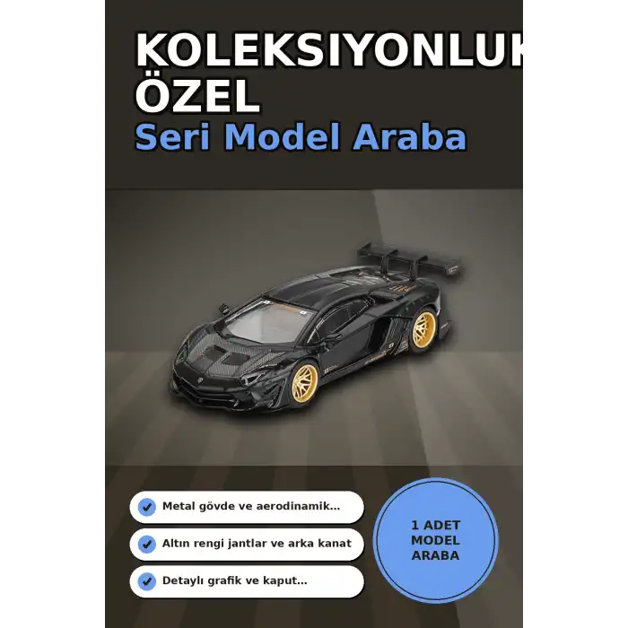 Metal Gövdeli 1/64 Ölçek Lamborghini Aventador Model Araba - Koleksiyonluk Tekli Paket BX-313363