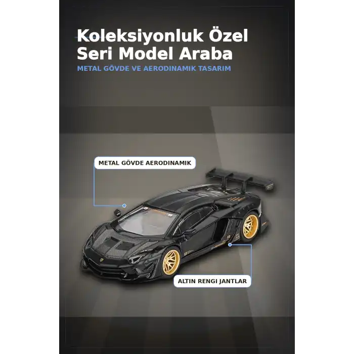 Metal Gövdeli 1/64 Ölçek Lamborghini Aventador Model Araba - Koleksiyonluk Tekli Paket BX-313363