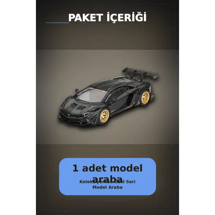 Metal Gövdeli 1/64 Ölçek Lamborghini Aventador Model Araba - Koleksiyonluk Tekli Paket BX-313363