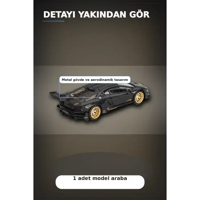 Metal Gövdeli 1/64 Ölçek Lamborghini Aventador Model Araba - Koleksiyonluk Tekli Paket BX-313363