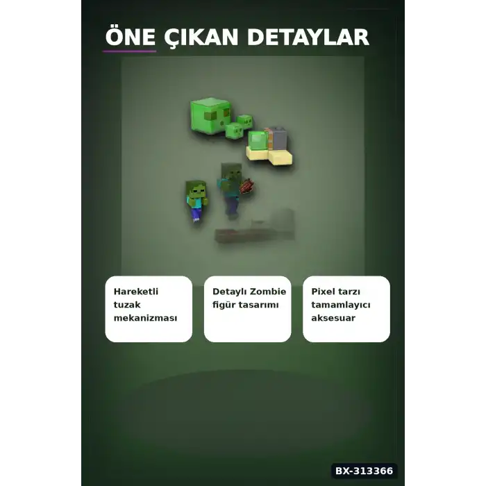 8 Cm Redstone Aksiyon Figürü Ve Tuzak Mekanizma Seti Tekli Paket 3.25 Inch BX-313366