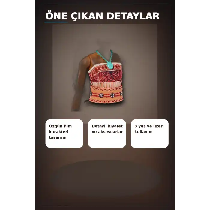 Disney Moana Live Action Film Karakteri 32 cm Bebek Oyuncak, 3-6 Yas Cocuk Hediyesi BX-313367