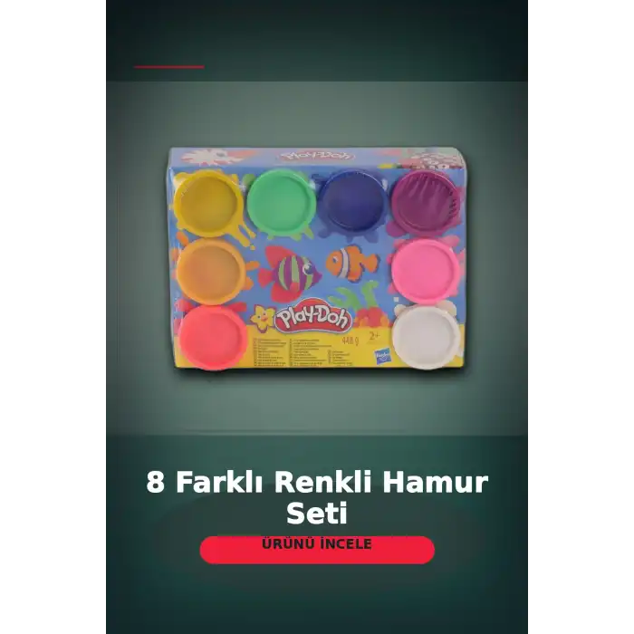 8 Adet 448 g Oyun Hamuru Seti, Neon veya Gökkuşağı Renk, 2+ Yaş Çocuk Modelleme BX-313371