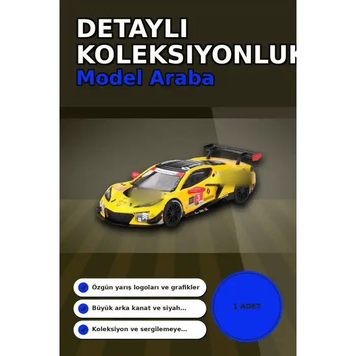 1/64 Chevrolet Corvette Z06 GT3 Yarış Arabası - 2025 IMSA Daytona Modeli BX-313376
