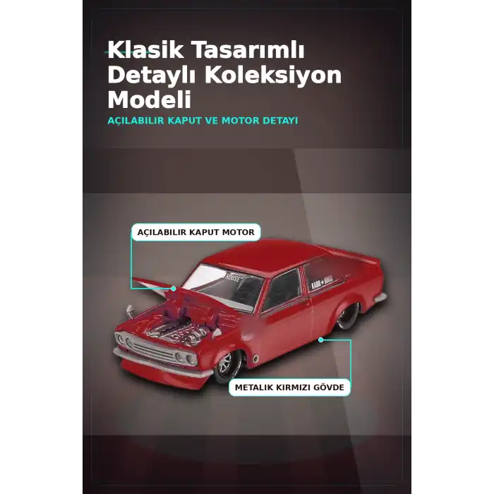 Diecast 1/64 Datsun 510 Street Nismo V3 Model Araba - Tekli Kutu, Koleksiyonluk BX-313377