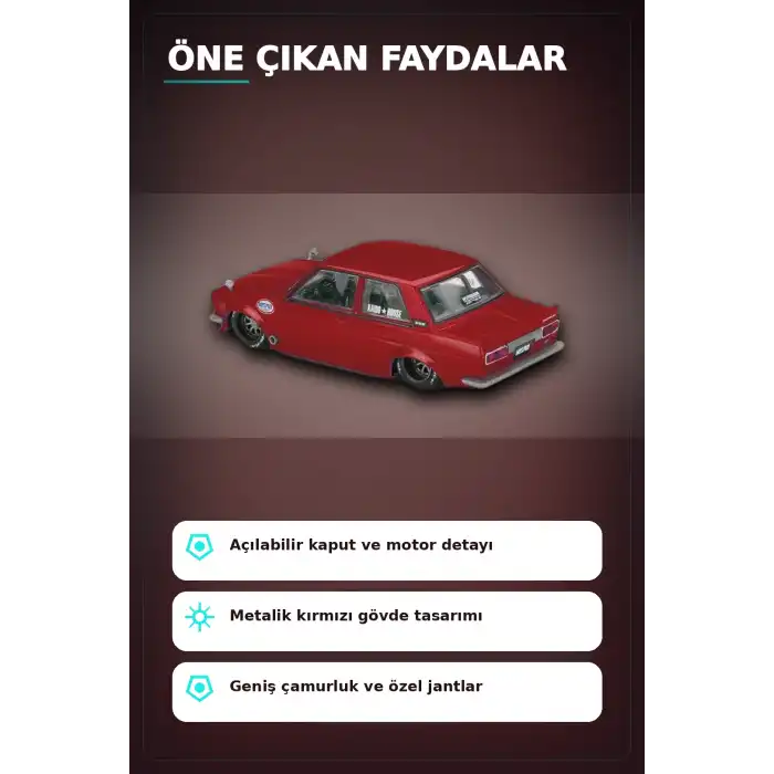 Diecast 1/64 Datsun 510 Street Nismo V3 Model Araba - Tekli Kutu, Koleksiyonluk BX-313377