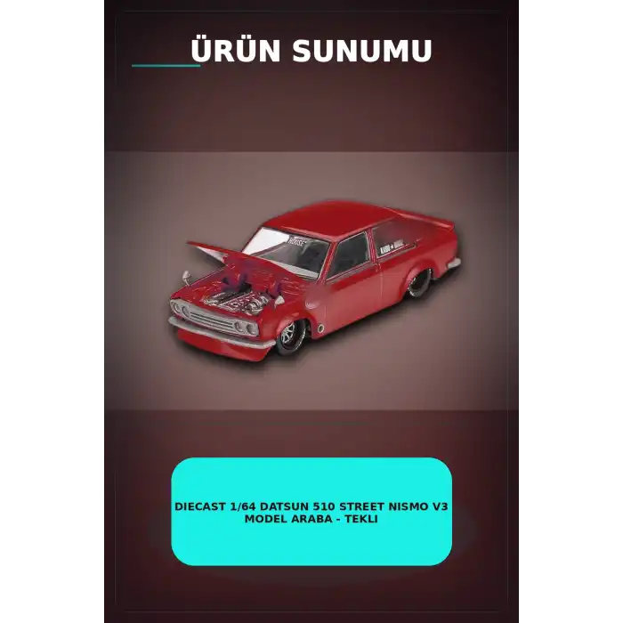 Diecast 1/64 Datsun 510 Street Nismo V3 Model Araba - Tekli Kutu, Koleksiyonluk BX-313377