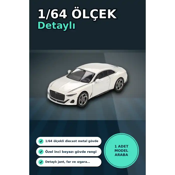 1/64 Ölçekli Metal Diecast Model Bentley Batur Bonneville Pearl Araba Koleksiyon BX-313379