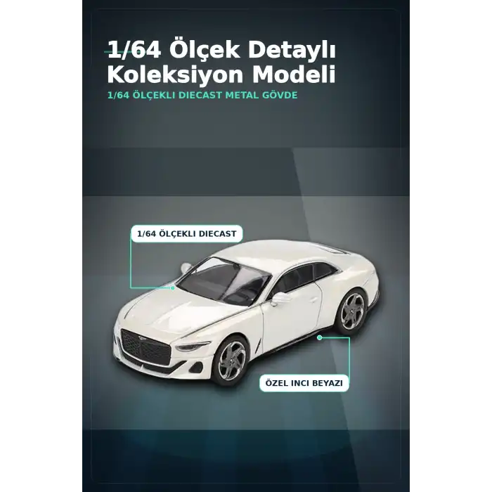 1/64 Ölçekli Metal Diecast Model Bentley Batur Bonneville Pearl Araba Koleksiyon BX-313379