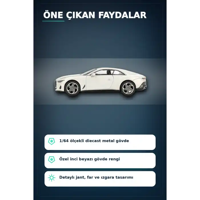 1/64 Ölçekli Metal Diecast Model Bentley Batur Bonneville Pearl Araba Koleksiyon BX-313379
