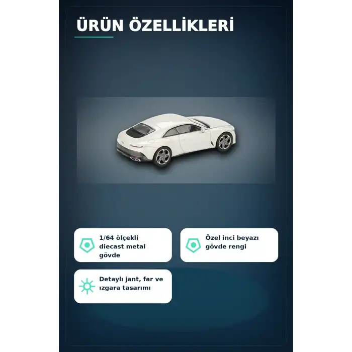 1/64 Ölçekli Metal Diecast Model Bentley Batur Bonneville Pearl Araba Koleksiyon BX-313379