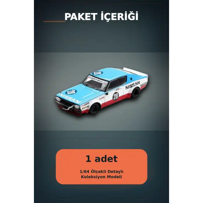 Detaylı 1/64 Diecast Nissan Skyline Kenmeri Liberty Walk Yarış Arabası Modeli BX-313382