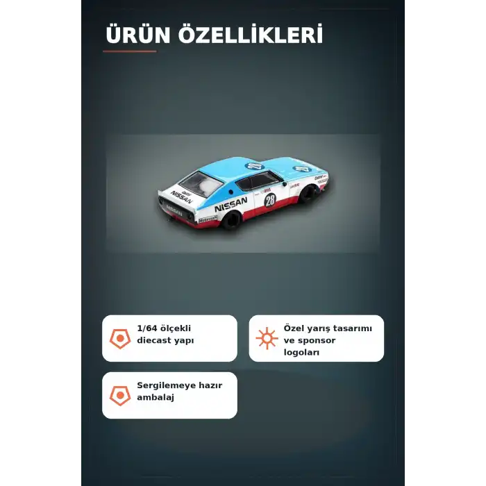 Detaylı 1/64 Diecast Nissan Skyline Kenmeri Liberty Walk Yarış Arabası Modeli BX-313382