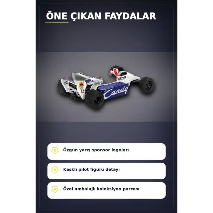 Diecast 1/64 Formula 1 Aracı Toleman TG184 Johnny Cecotto Monako 1984 Yarış Modeli Tekli BX-313384