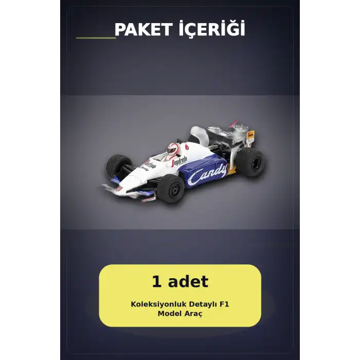 Diecast 1/64 Formula 1 Aracı Toleman TG184 Johnny Cecotto Monako 1984 Yarış Modeli Tekli BX-313384