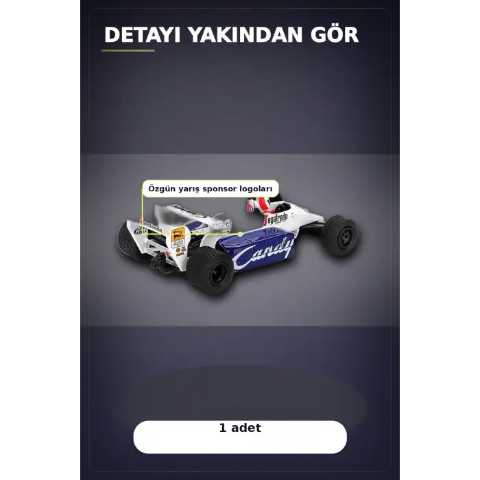 Diecast 1/64 Formula 1 Aracı Toleman TG184 Johnny Cecotto Monako 1984 Yarış Modeli Tekli BX-313384