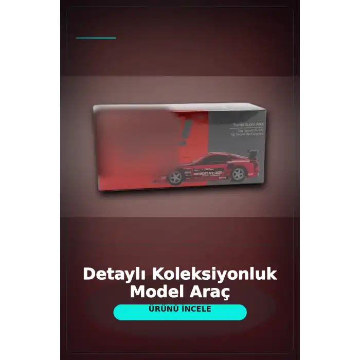 Diecast 1/64 Toyota Supra A80 Top Secret GT-300 Kırmızı Krom Model Araba BX-313385