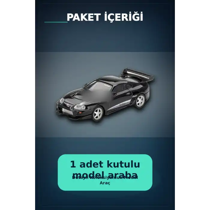 Siyah VeilSide Combat V-II 1/64 Diecast Toyota Supra Model Araba Tekli Koleksiyon BX-313386