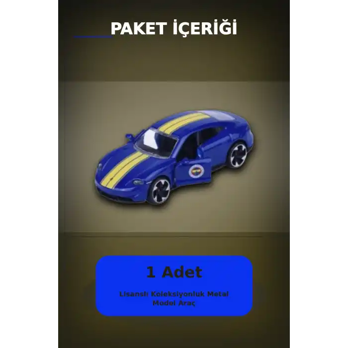 1 Adet Sarı-Lacivert 1:64 Die-Cast Metal Model Araba 7.5 cm Fenerbahçe Koleksiyon BX-313390